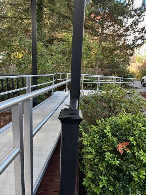 ADA ramp handrail detail - aluminum construction