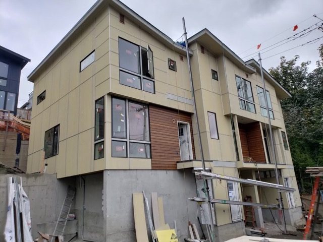 Modern panel and wood siding - wide view